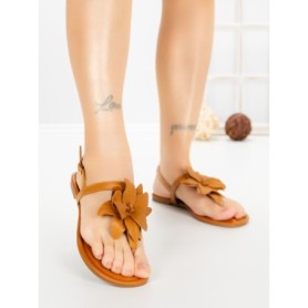 Sandale Dama cu Talpa Joasa KK-1006 CAMEL | EMAS