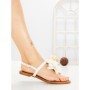 Sandale Dama cu Talpa Joasa KK-1006 WHITE | EMAS
