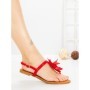 Sandale Dama cu Talpa Joasa KK-1006 RED | EMAS