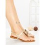 Sandale Dama cu Talpa Joasa KK-1006 GOLD | EMAS