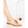 Sandale Dama cu Talpa Joasa KK-1006 GOLD | EMAS