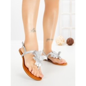 Sandale Dama cu Talpa Joasa KK-1006 SILVER | EMAS