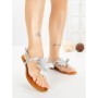 Sandale Dama cu Talpa Joasa KK-1006 SILVER | EMAS