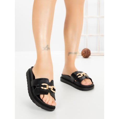 Papuci Dama cu Platforma FF-85 BLACK | EMAS