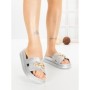 Papuci Dama cu Platforma FF-85 SILVER | EMAS