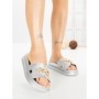 Papuci Dama cu Platforma FF-85 SILVER | EMAS