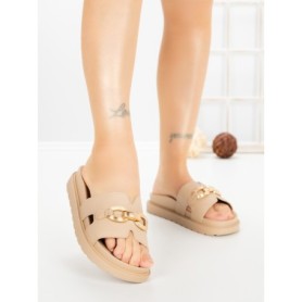 Papuci Dama cu Platforma FF-85 KHAKI | EMAS