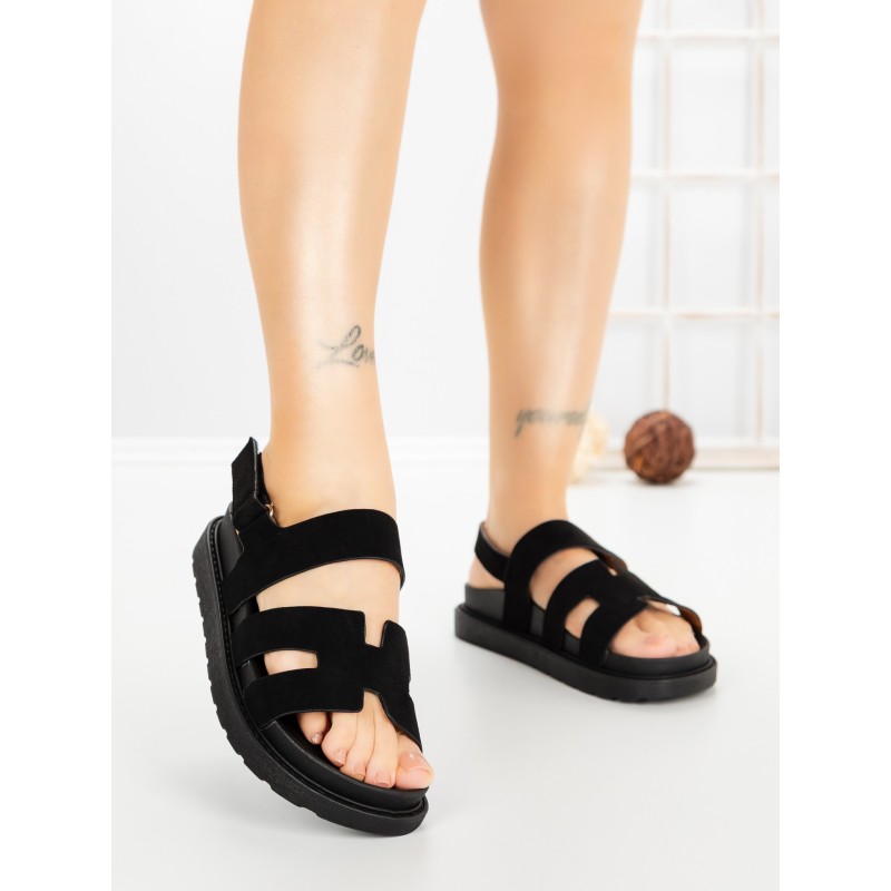 Sandale Dama cu Platforma FF-81 BLACK | EMAS