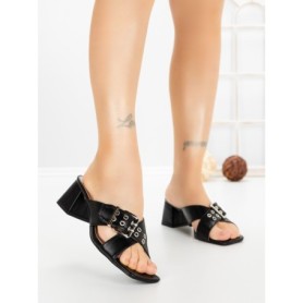 Papuci Dama cu Toc DD-213 BLACK | EMAS