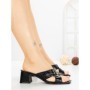 Papuci Dama cu Toc DD-213 BLACK | EMAS
