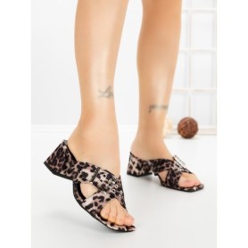 Papuci Dama cu Toc DD-213 LEOPARD | EMAS
