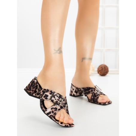 Papuci Dama cu Toc DD-213 LEOPARD | EMAS