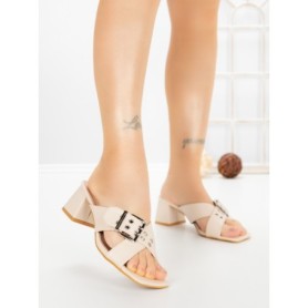 Papuci Dama cu Toc DD-213 BEIGE | EMAS
