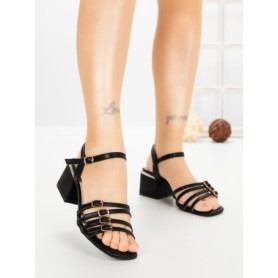 Sandale Dama cu Toc Gros AA-22 BLACK | EMAS