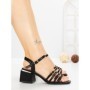 Sandale Dama cu Toc Gros AA-22 BLACK | EMAS