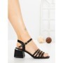 Sandale Dama cu Toc Gros AA-22 BLACK | EMAS