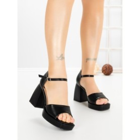 Sandale Dama cu Toc Gros DD-200 BLACK | EMAS