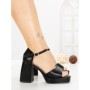 Sandale Dama cu Toc Gros DD-200 BLACK | EMAS