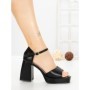 Sandale Dama cu Toc Gros DD-200 BLACK | EMAS