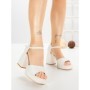 Sandale Dama cu Toc Gros DD-200 WHITE | EMAS