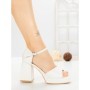 Sandale Dama cu Toc Gros DD-200 WHITE | EMAS
