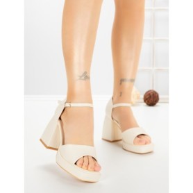 Sandale Dama cu Toc Gros DD-200 BEIGE | EMAS