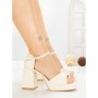 Sandale Dama cu Toc Gros DD-200 BEIGE | EMAS