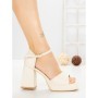 Sandale Dama cu Toc Gros DD-200 BEIGE | EMAS