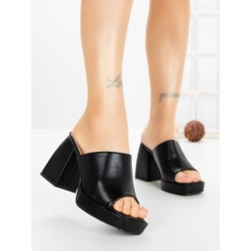 Papuci Dama cu Toc DD-201 BLACK | EMAS