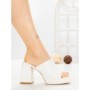 Papuci Dama cu Toc DD-201 WHITE | EMAS