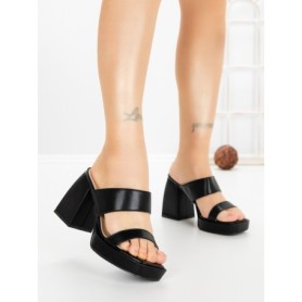 Papuci Dama cu Toc DD-202 BLACK | EMAS