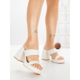 Papuci Dama cu Toc DD-202 WHITE | EMAS