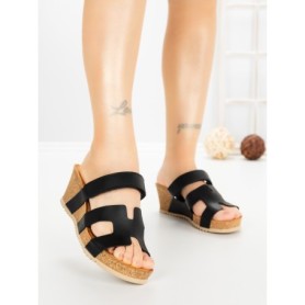 Papuci Dama cu Platforma SS-103 BLACK | EMAS