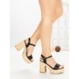 Sandale Dama cu Toc Gros WW-51 BLACK | EMAS