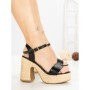 Sandale Dama cu Toc Gros WW-51 BLACK | EMAS
