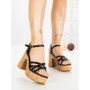 Sandale Dama cu Toc Gros WW-50 BLACK | EMAS