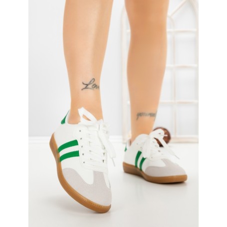 Pantofi Sport Dama LA-79 WHITE-GREEN | ANDERINA