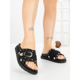 Papuci Dama cu Talpa Joasa JM376 NEGRO | ANNALISE