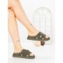 Papuci Dama cu Talpa Joasa JM376 GREEN | ANNALISE