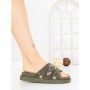 Papuci Dama cu Talpa Joasa JM376 GREEN | ANNALISE