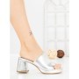 Papuci Dama cu Toc JM170F SILVER | ANNALISE