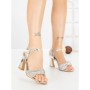 Sandale Dama cu Toc Subtire JM666T SILVER | ANNALISE