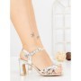 Sandale Dama cu Toc Gros JM791T SILVER | ANNALISE