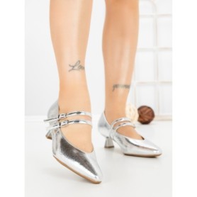Pantofi cu Toc mic JM270E SILVER | ANNALISE