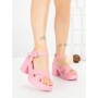 Sandale Dama cu Toc Gros si Platforma A68350 PINK | ANDERINA