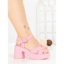 Sandale Dama cu Toc Gros si Platforma A68350 PINK | ANDERINA