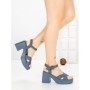 Sandale Dama cu Toc Gros si Platforma A68350 BLUE | ANDERINA
