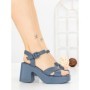 Sandale Dama cu Toc Gros si Platforma A68350 BLUE | ANDERINA