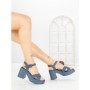 Sandale Dama cu Toc Gros si Platforma A68350 BLUE | ANDERINA