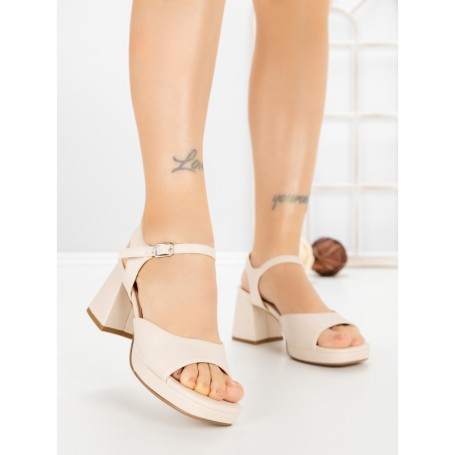 Sandale Dama cu Toc Gros JM168F TAUPE | ANNALISE